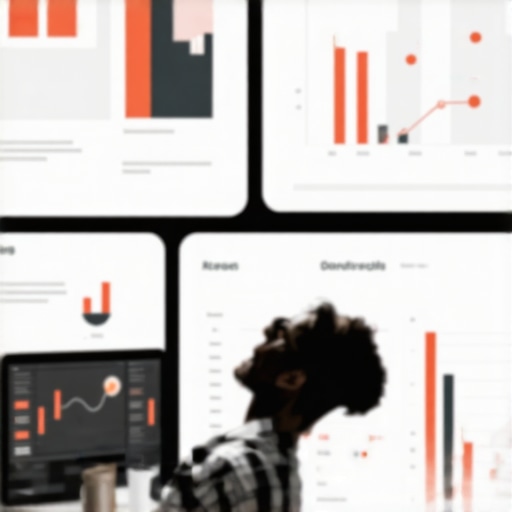 Digital marketer analyzing local SEO performance data with charts and graphs.