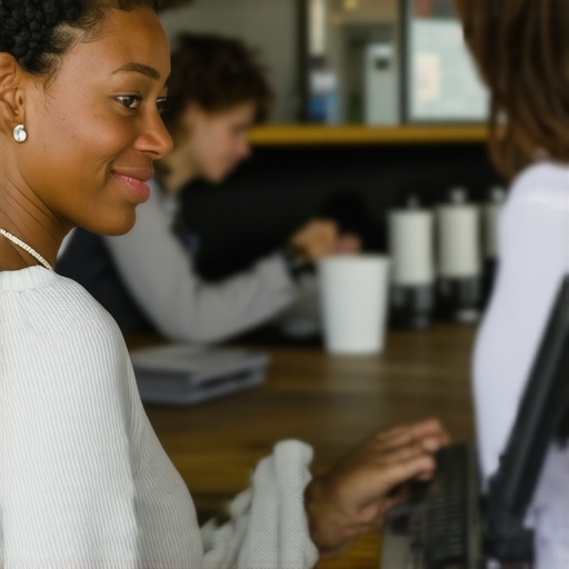 Business owner interacting with customers and managing reviews